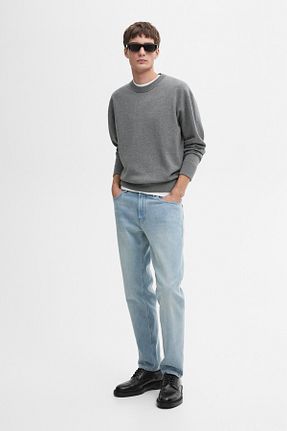 پلیور طوسی مردانه ساده Massimo Dutti - کد 881818516