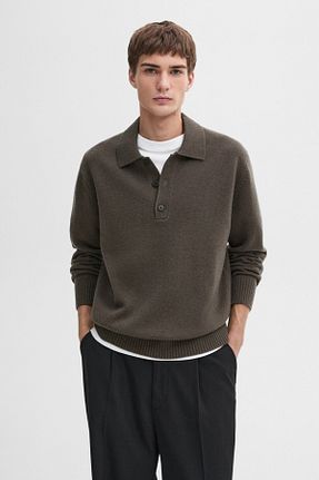 پلیور طوسی مردانه ساده Massimo Dutti - کد 881817915