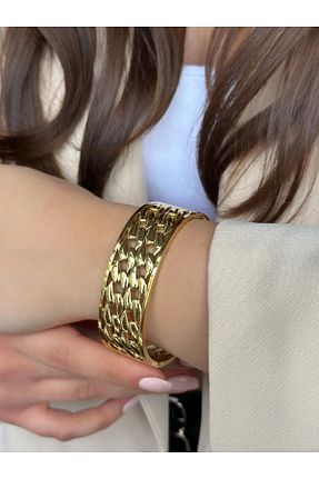 دستبند استیل (فولاد) زرد زنانه استیل (فولاد) MODA - کد 881813586