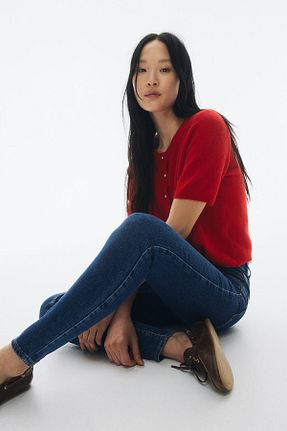 شلوار جین آبی زنانه پاچه تنگ H&M - کد 873178823