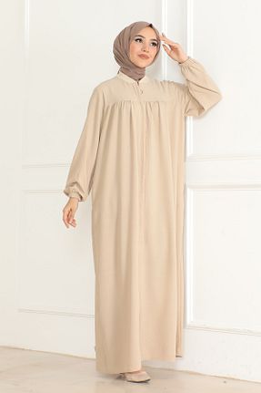 کلاه و ابایا بژ زنانه پنبه ای OKTAYUSTA COLLECTİON - کد 736285996
