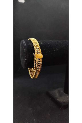 دستبند طلا زرد زنانه 14 عیار kuyumcu nurettin - کد 641739205
