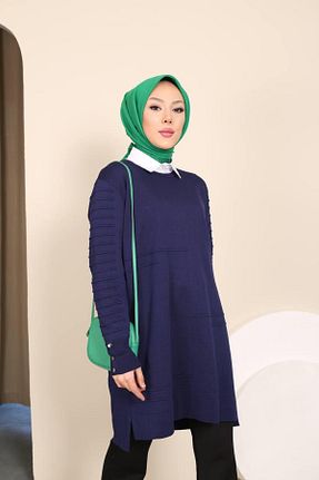تونیک سرمه ای زنانه بافتنی Miraystyle - کد 881912737