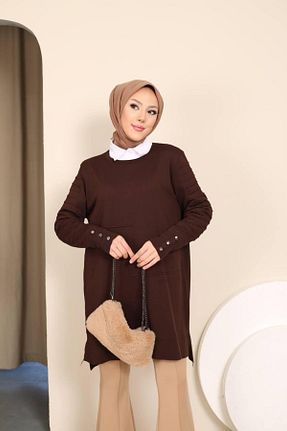 تونیک قهوه ای زنانه بافتنی Miraystyle - کد 881912596