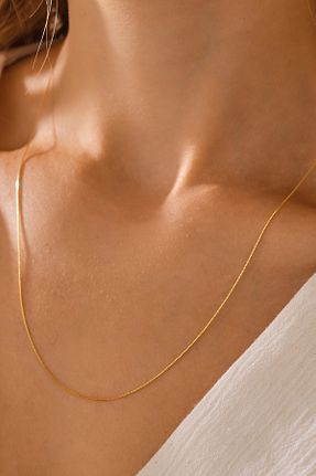 گردنبند طلا طلائی زنانه 14 عیار MOOM MÜCEVHERAT - کد 881909724