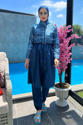 مایو حجاب سرمه ای زنانه ساده Remsa Mayo - کد 308526346