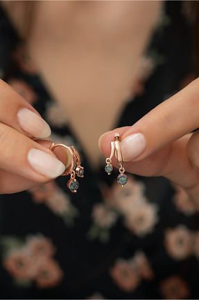 گوشواره نقره صورتی زنانه 925 عیار NEREZE - کد 47446487