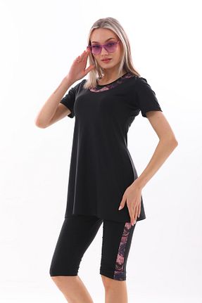 مایو حجاب بنفش زنانه چاپی REMSA - کد 826656461