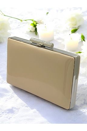 کیف مجلسی بژ زنانه چرم مصنوعی Gloriys Ayakkabı & Çanta - کد 881918111