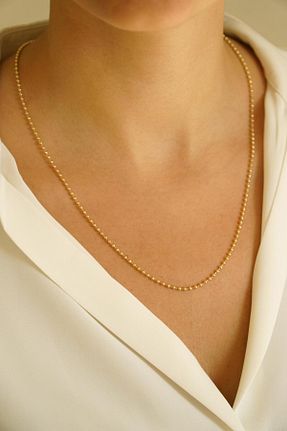 گردنبند طلا سبز زنانه 14 عیار Başbuğ Mücevher - کد 881923095