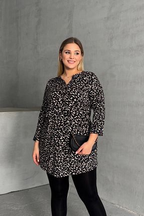 بلوز سایز بزرگ مشکی زنانه سایز بزرگ Stil Diva - کد 881915107