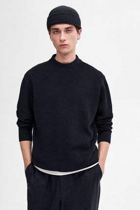 پلیور سرمه ای مردانه ساده Massimo Dutti - کد 881926061
