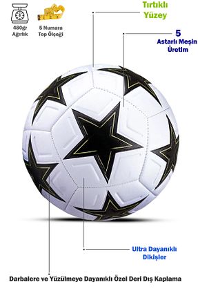 توپ فوتبال مشکی 5 Numara x1marka - کد 881932129