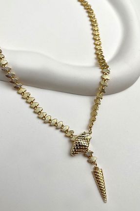 گردنبند جواهر طلائی زنانه Modex - کد 789067441