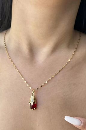 گردنبند استیل ( فولاد ) طلائی زنانه استیل (فولاد) Glitterring - کد 881943533
