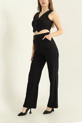 ست لباس راحتی مشکی زنانه ساده vuvutasarım - کد 881959004
