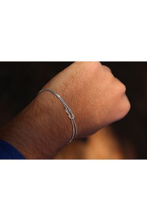 دستبند نقره طوسی زنانه 925 عیار CMT - کد 881976141