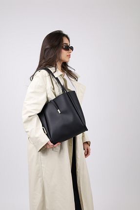 کیف دوشی مشکی زنانه چرم مصنوعی NOTHING - کد 881976171