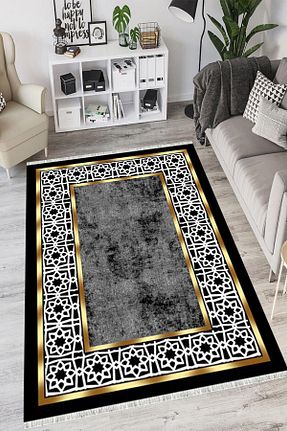 فرش مشکی زیره ضد لغزش MOTTO HALI - کد 237854826