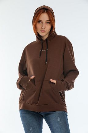 سوئیشرت قهوه ای زنانه چاپی Superlife - کد 250738747