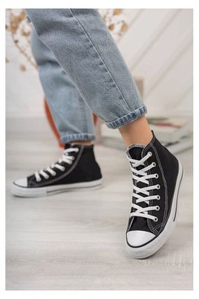 کفش اسنیکر مشکی زنانه بند دار ELİTE STEP - کد 881989207