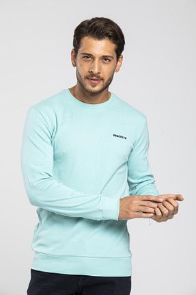 سوئیشرت فیروزه ای مردانه ساده Superlife - کد 67544000