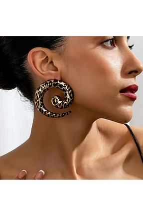 گوشواره جواهر رنگی برنجی TAKİŞKO - کد 882009432