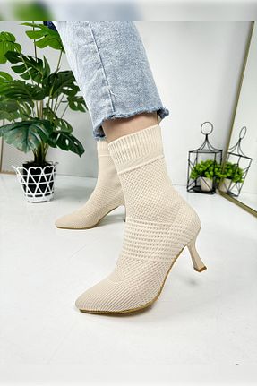 بوت / نیم بوت بژ زنانه تریکو İmerShoes - کد 795351420