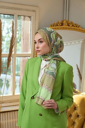 شال خاکی زنانه پنبه پلی استر İpekhan - کد 832896148