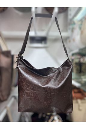 کیف دوشی قهوه ای زنانه چرم مصنوعی KIRASE - کد 882051763