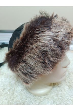 کلاه قهوه ای زنانه چرم خالص hoaryage - کد 882052000