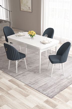 ست میز آشپزخانه سفید MDF Canisa - کد 721018925