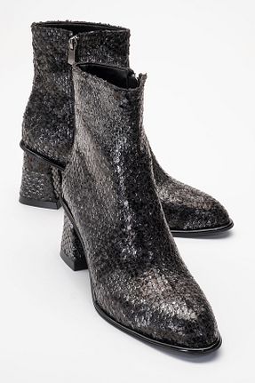 بوت / نیم بوت مشکی زنانه چرم مصنوعی luvishoes - کد 882052561