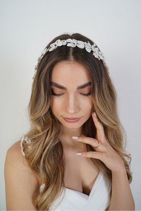تاج سفید زنانه Nişantaşı tasarım - کد 800435679