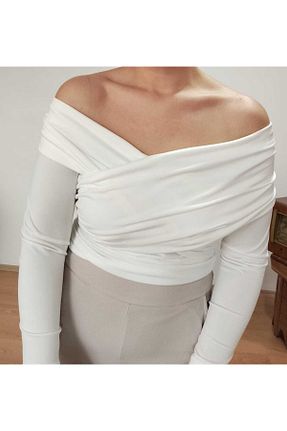 بلوز سفید زنانه ساده my mınnos - کد 882099074