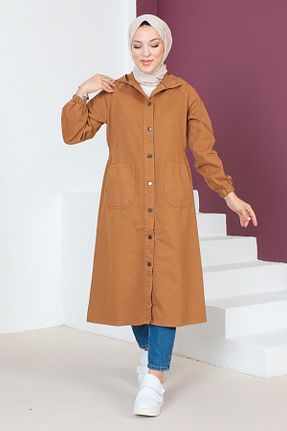 کلاه و ابایا قهوه ای زنانه پنبه پلی استر Tesettür Dünyası - کد 740066769