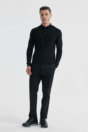 پلیور مشکی مردانه طرح دار Jakamen - کد 882182974