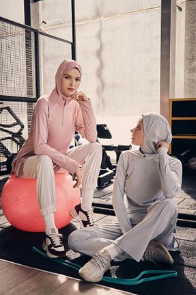 سوئیشرت حجاب صورتی زنانه مخلوط پلی استر Haşema - کد 841451355
