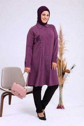 تونیک حجاب بنفش زنانه ویسکون Ferace - کد 105018101