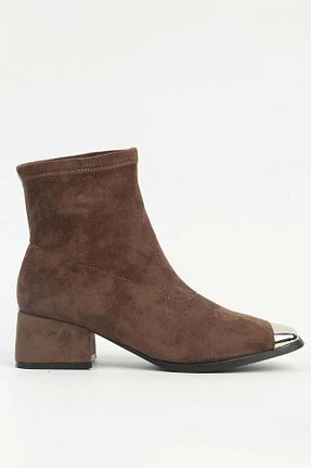 بوت / نیم بوت قهوه ای زنانه پاشنه ضخیم Pierre Cardin - کد 882204406