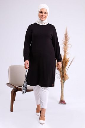 تونیک سایز بزرگ مشکی زنانه بافت Ferace - کد 207326880