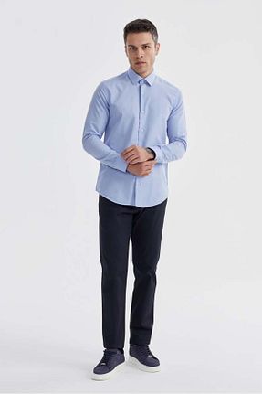 پیراهن آبی مردانه اسلیم فیت Jakamen - کد 158383953