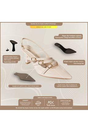 کفش استایلیتو بژ پاشنه نازک Güllü Shoes - کد 813956262