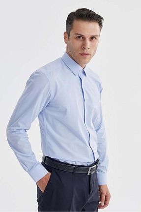 پیراهن آبی مردانه اسلیم فیت Jakamen - کد 149165618
