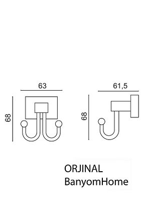 آویز حمام طوسی ÇELİK BANYO - کد 882237973