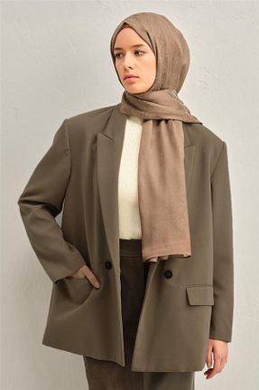 شال قهوه ای زنانه پنبه ای Armine - کد 880916515