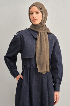 شال قهوه ای زنانه پنبه ای Armine - کد 882857402