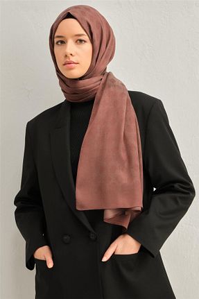 شال قهوه ای زنانه پنبه ای Armine - کد 864998343