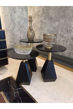 میز عسلی مشکی MDF Gold Design - کد 858305970