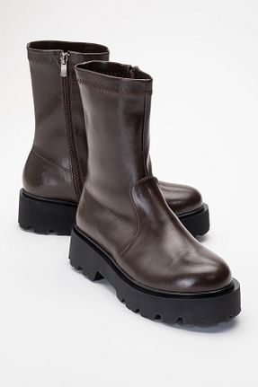 بوت / نیم بوت قهوه ای زنانه چرم مصنوعی luvishoes - کد 443764172